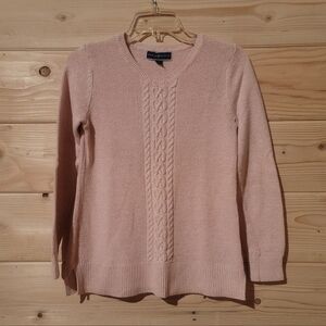 Karen Scott Women's Light Pink Sweater Front Cable Size XS 16x23